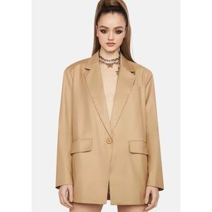LIONESS Welcome to the Jungle Blazer Beige Size Medium